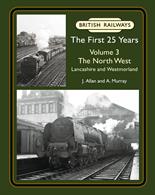 British Railways The First 25 Years Volume 3: The North West J. Allan and A. MurrayThis is the third in a series of books covering the first twenty-five years of British Railways, which will eventually cover the whole of Great Britain.This volume explores the North West of England, through the county of Lancashire to the open fells of Westmorland. Travelling mainly over former L&amp;NWR, L&amp;YR and Furness Railway lines, our journey begins just north of Crewe and heads north along the West Coast main line to Warrington. We visit Merseyside, Liverpool and the Docks, including the Liverpool Overhead Railway, before continuing north to Wigan. We pay a visit to the Vulcan Foundry at Newton-le-Willows, the Central Wagon Company at Ince and the sheds at Wigan, Springs Branch and Lostock Hall before negotiating the complex series of junctions leading into Preston. The countryside opens up beyond Preston and we detour west to explore the Fylde Coast and the holiday resort of Blackpool, before resuming our journey north to historic Lancaster and the famous station at Carnforth, where the old Furness Railway line branches off to serve the southern Lake District. We then visit Morecambe Bay, including the holiday resort of Morecambe and port of Heysham. The branch stations at Windermere and Kendal are recorded before we regain the main line and pass through the picturesque Lune Gorge to Tebay, finally climbing over Shap summit to complete our journey at Penrith. The atmospheric photographs cover steam, diesel and electric traction, express, freight and humble shunting engines. Everything from ‘Coronations’, ‘Royal Scots’ and ‘Jubilees’ to the now long-forgotten electric units on the Lancaster to Morecambe and Heysham line. There is extensive coverage of freight working, including the rarely photographed lines around St. Helens, finishing off with a study of the final year of steam operation around Carnforth. There is a mix of action and depot pictures, as well as plenty of unusual and ‘quirky’ shots, backed up by extensive and informative captions – all in all a perfect companion to the previous volumes in the series.240 pages.&nbsp;275x215mm.&nbsp;Printed on gloss art paper, casebound with printed board covers.