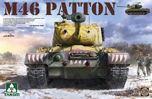 Takom 02117 /35 Scale US Medium M46 Patton TankThe kit features individual tracks, photo etched parts, detailed external fuel lines and detailed turret interior with moveable guns. Decals are supplied for several variants together with comprehensive instructions.Glue and paints are required 