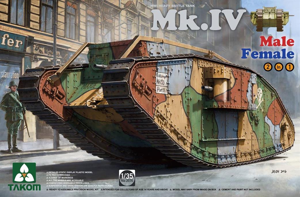 Takom 1/35 2076 British WW1 MKIV Battle Tank Kit