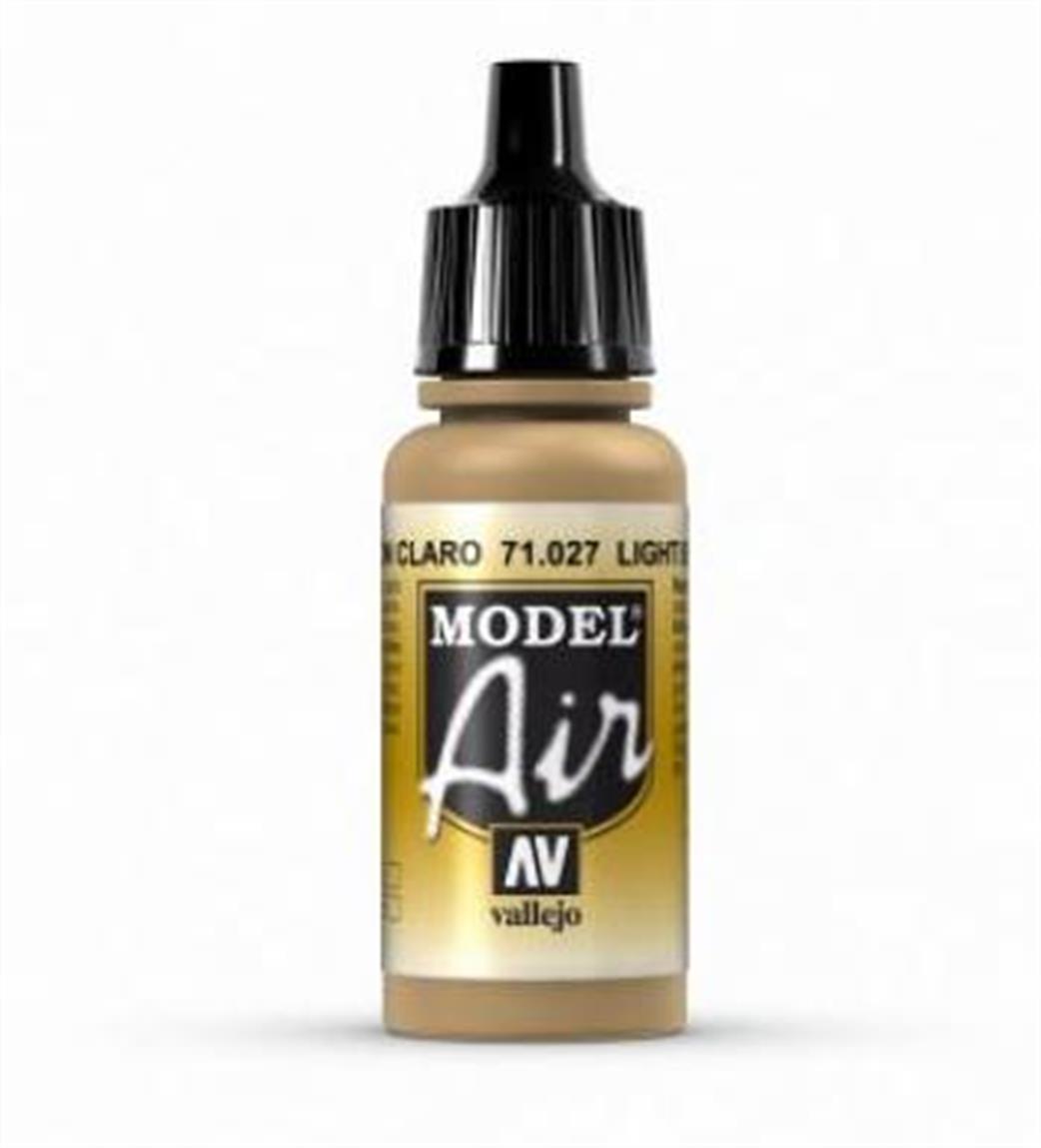 Vallejo  71027 027 Model Air Light Brown Acrylic Paint Airbrush Ready 17ml
