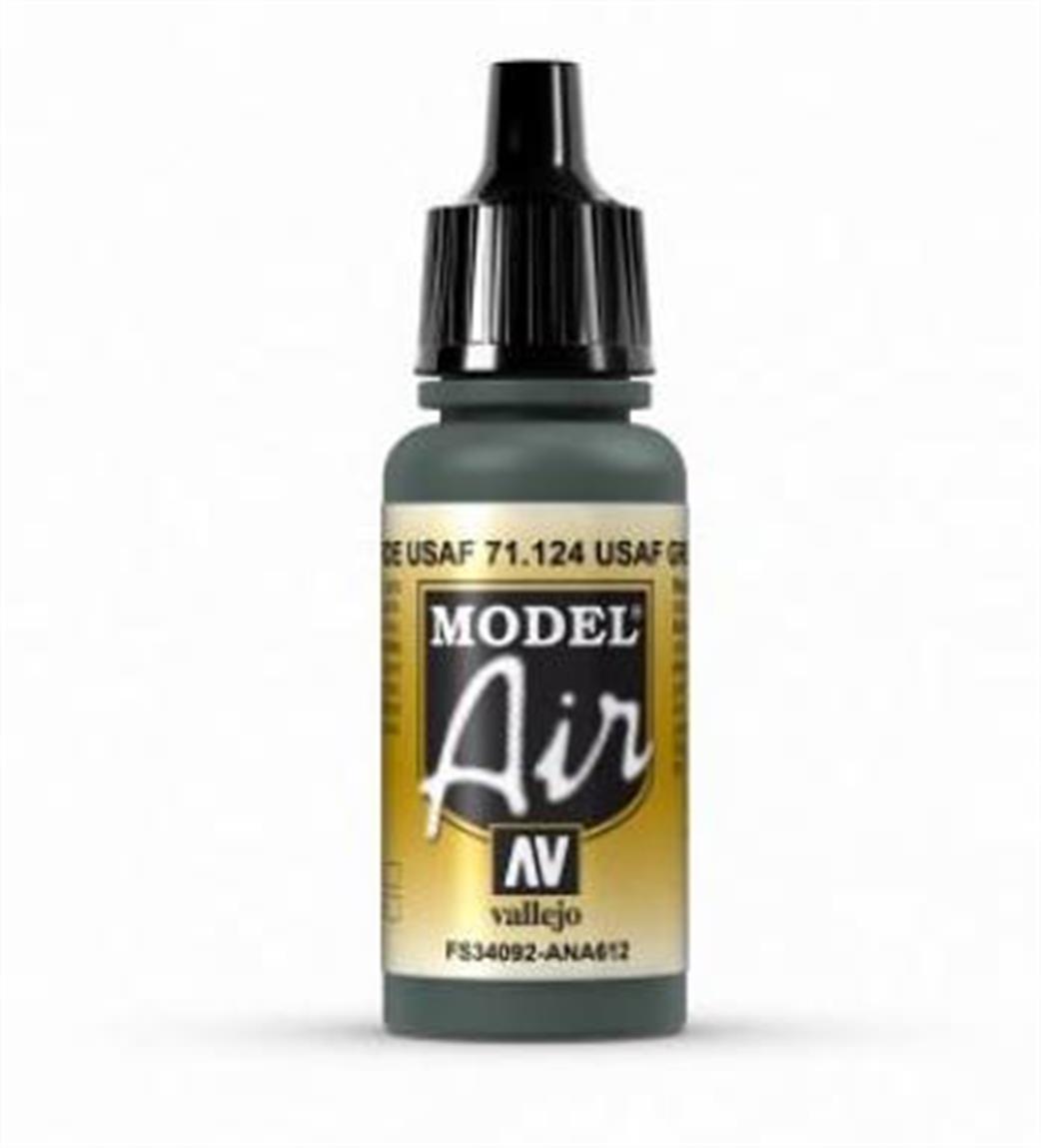 Vallejo  71124 124 Model Air USAF Green Acrylic Paint Airbrush Ready 17ml