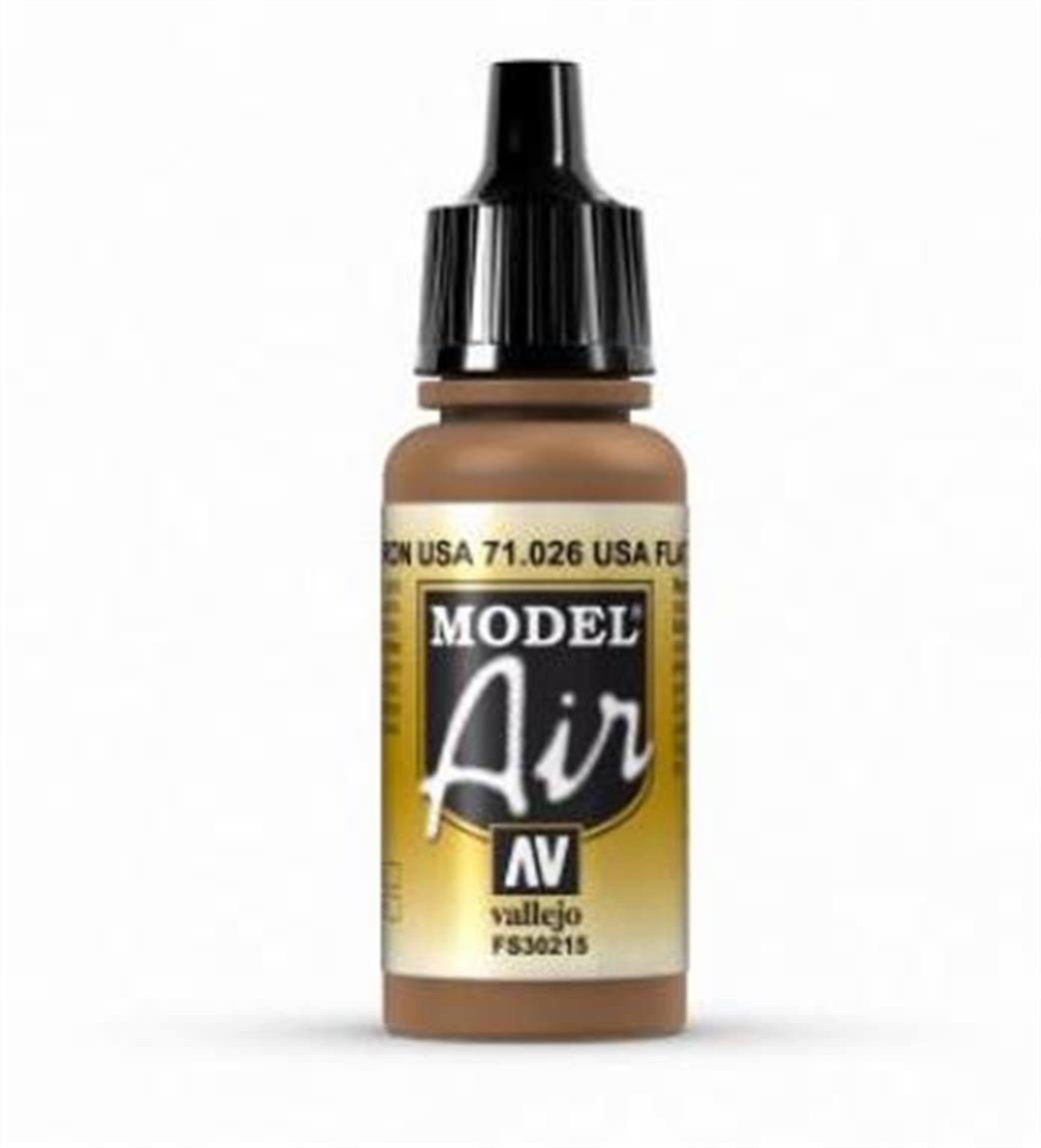 Vallejo  71026 026 Model Air USA Flat Brown Acrylic Paint Airbrush Ready 17ml