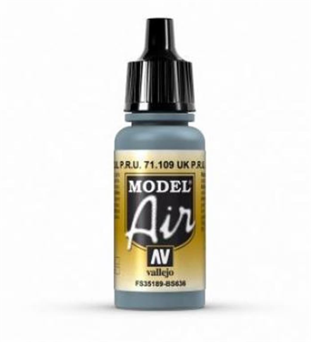 Vallejo 71109 109 Model Air Faded PRU Blue Acrylic Paint Airbrush Ready 17ml