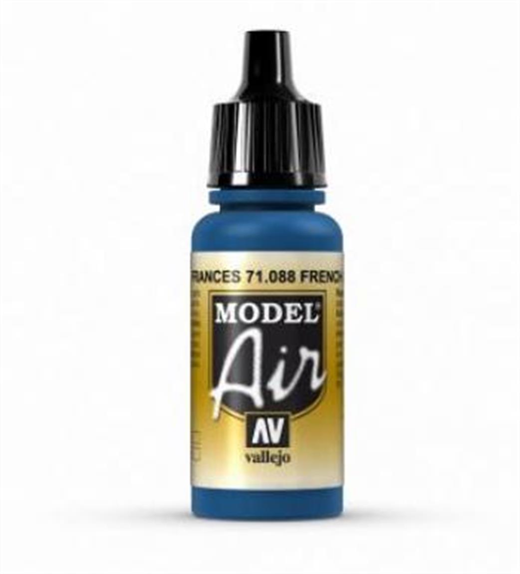 Vallejo  71088 088 Model Air French Blue Acrylic Paint Airbrush Ready 17ml