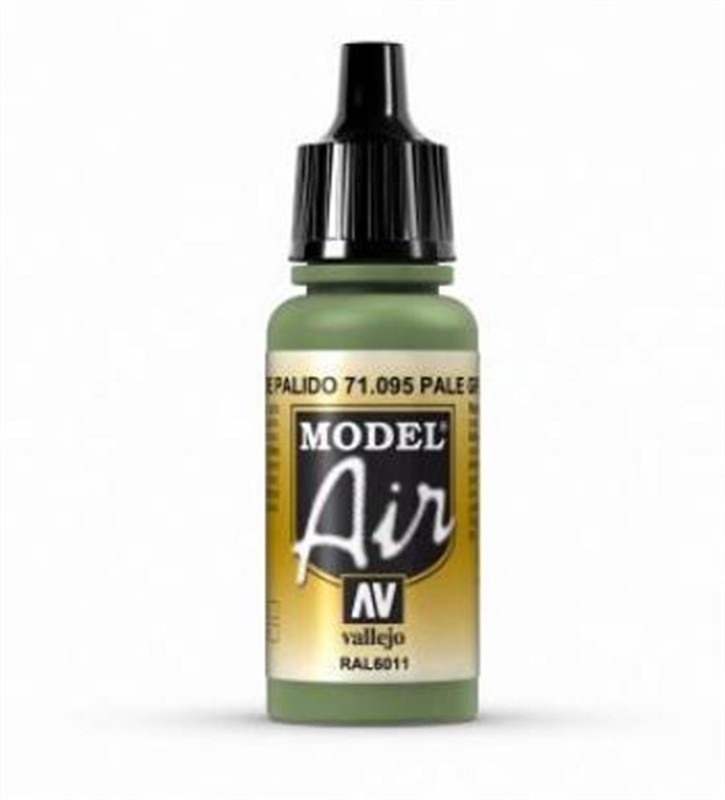 Vallejo 71095 095 Model Air Pale Green Acrylic Paint Airbrush Ready 17ml