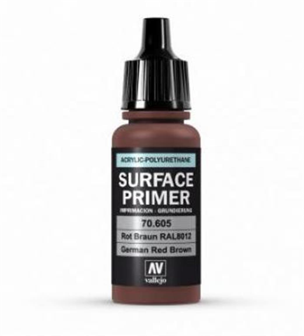 Vallejo  70605 605 Model Air Surface Primer German Red Brown Acrylic Paint Airbrush Ready 17ml