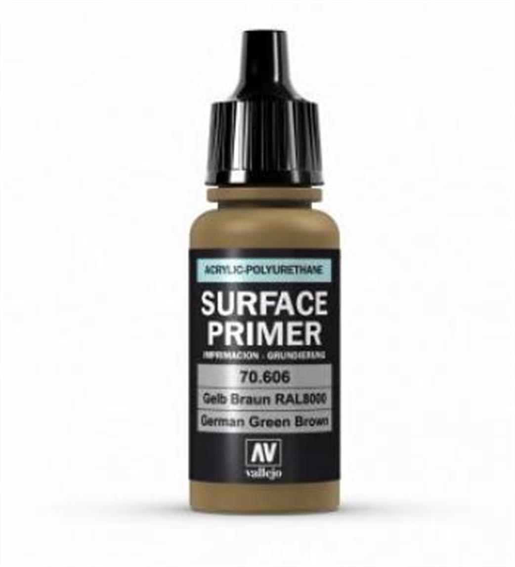 Vallejo  70606 Surface Primer German Green Brown Acrylic Paint Airbrush Ready 17ml