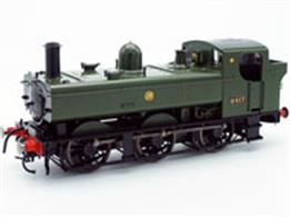 Finely detailed O gauge model of GWR 64xx class 'auto pannier' 6417 finished in the post 1934 GWR green livery with shirtbutton monogram logo.This Dapol model is a new run of models from the Lionheart Trains range being produced with DC, DCC and DCC Sound options.