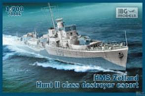 IBG Models 1/700 HMS Zetland 1943 Hunt II Class Destroyer Escort Kit 70006Glue and paints are required