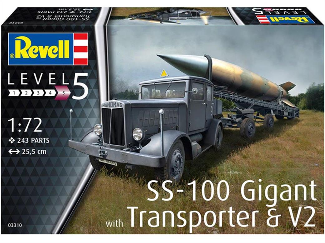 Revell 1/72 03310 SS-100 Gigant V2 Rocket & Transporter Plastic Kit