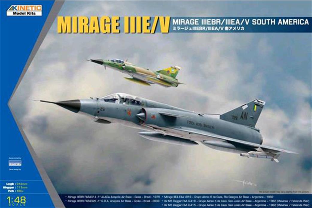 Kinetic Models 1/48 48052 Mirage IIIe/5 M5 Dagger South American Fighter Kit