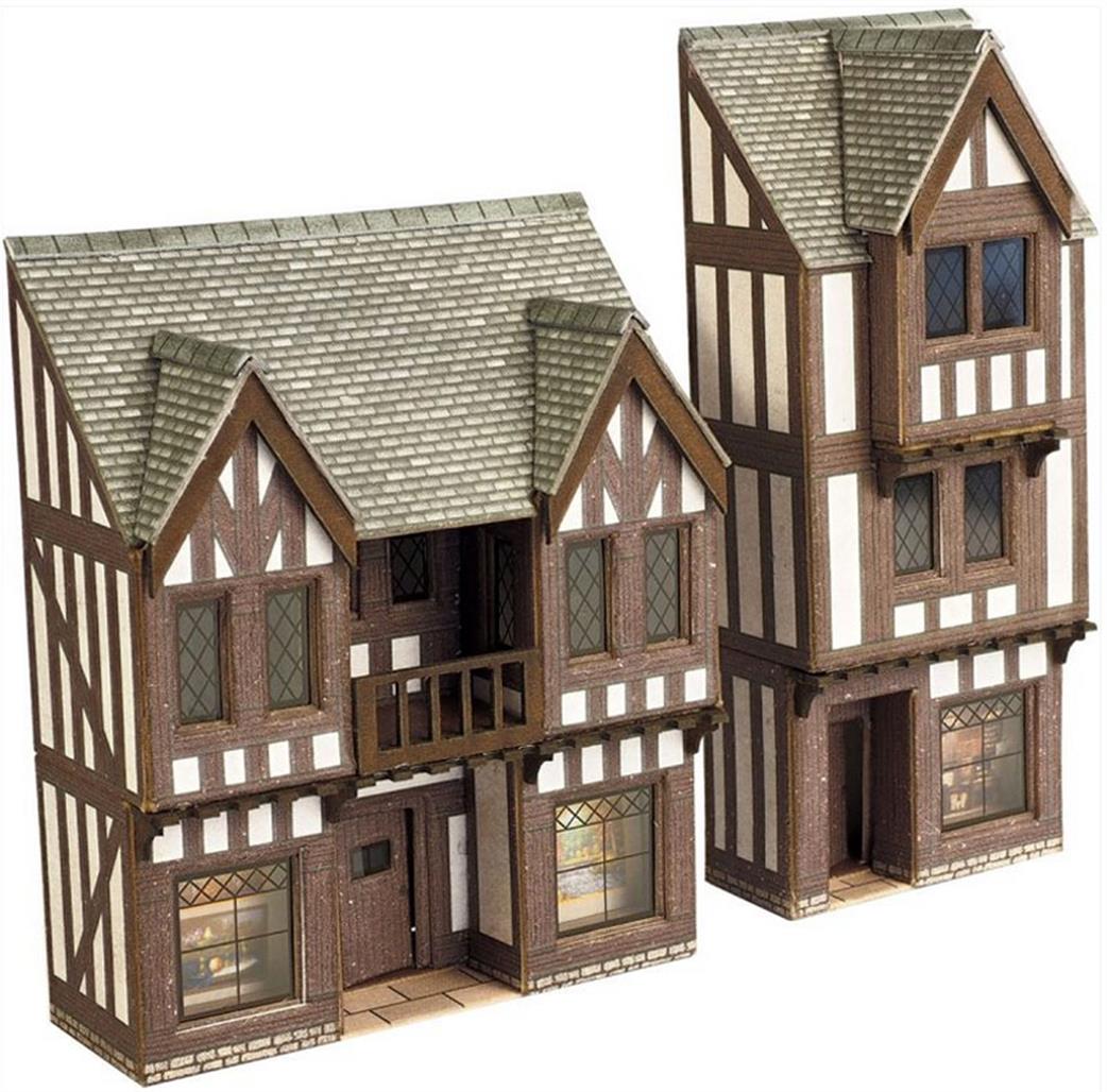 Metcalfe PN190 Low Relief Timber Framed Shop Fronts Card Kit N