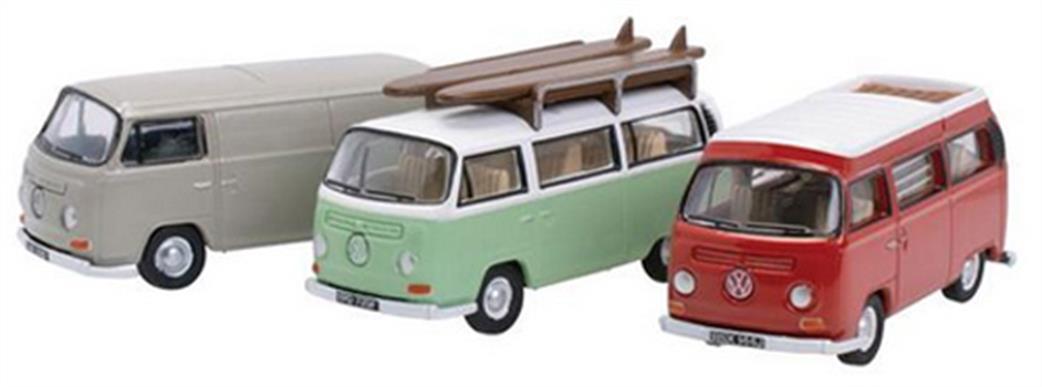 Oxford Diecast 1/76 76SET35A VW Bay Window Set Van/Bus/Camper