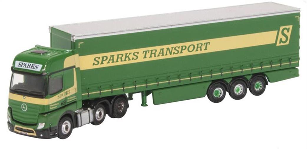 Oxford Diecast 1/148 NMB006 Mercedes Actros Curtainside Sparks Lorry Model