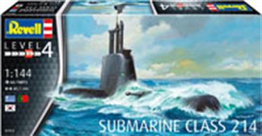 Revell 1/144 Submarine Class 214 Kit 05153Glue and paints are required 