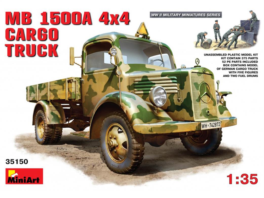 MiniArt 1/35 35150 Mercedes MB L1500 A 4x4 Cargo Truck Plastic Kit