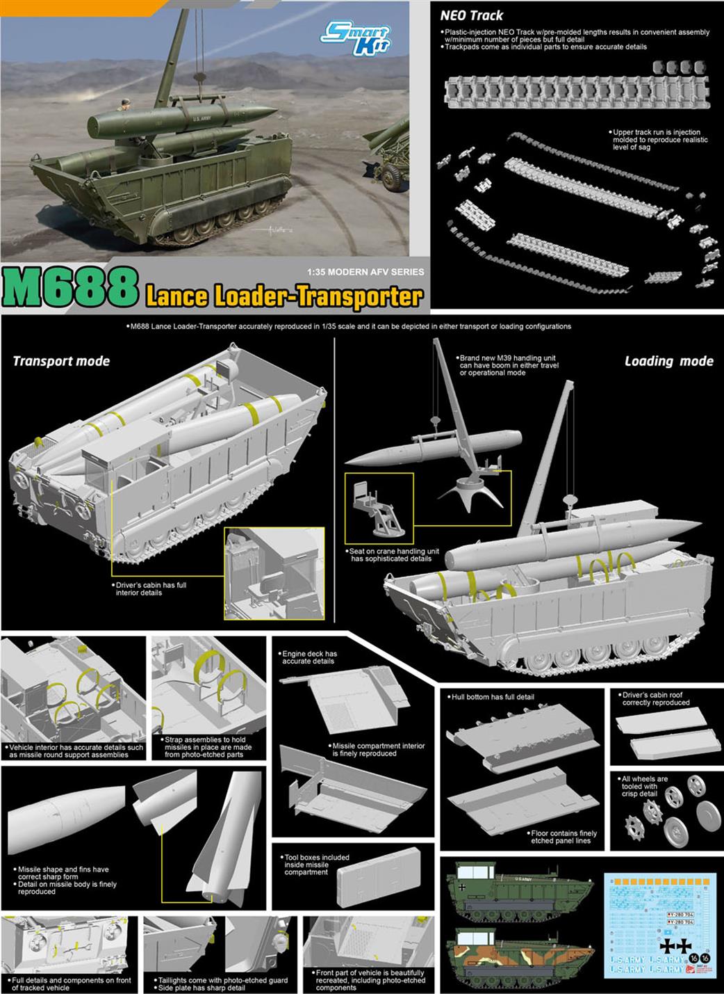 Dragon Models 3607 M688 Lance Loader Transporter Kit 1/35