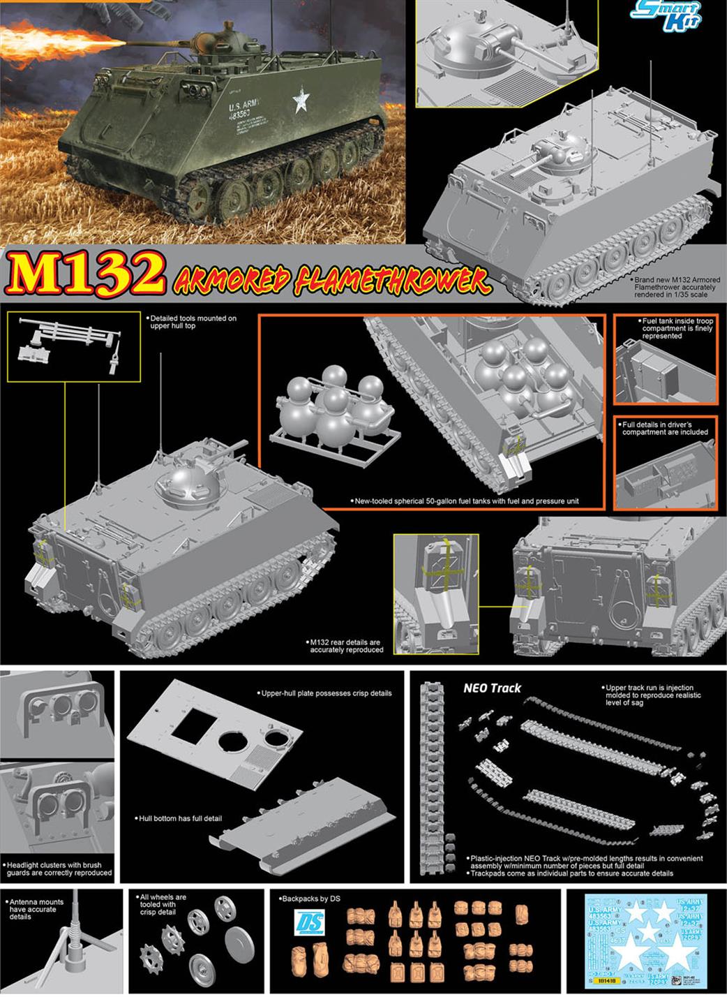 Dragon Models 1/35 3621 M132 Armoured Flamethrower Kit