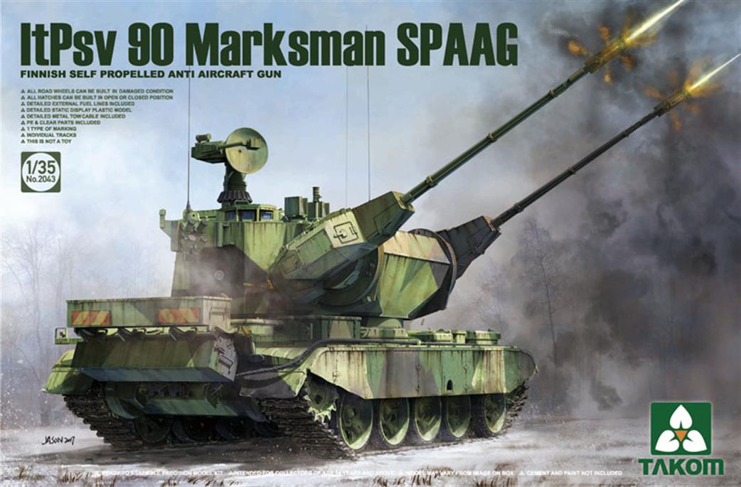 Takom 1/35 02043 Finnish Self-propelled Anti-aircraft Gun ItPsv 90 Marksman SPAAG