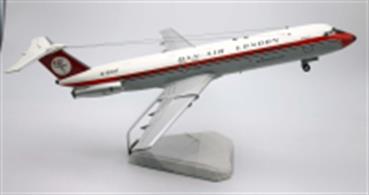 Exclusively for the aviation enthusiast a rare hand carved mahogany model of a BAC 1-11 501EX BOAC Airliner.
