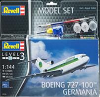 Revell 1/144 Boeing 727 Germania Starter set 63946Includes Glue and paints