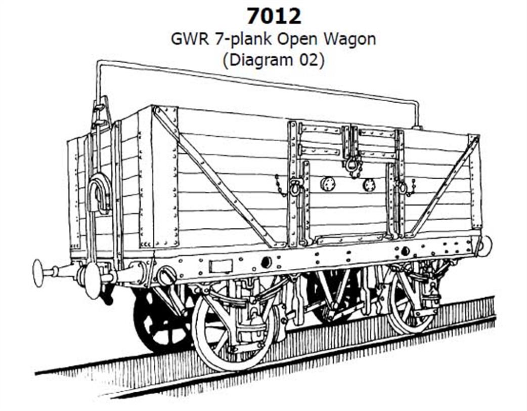 Slaters Plastikard 7012 GWR Diagram O2 7 Plank Open Mechandise Wagon Kit O Gauge