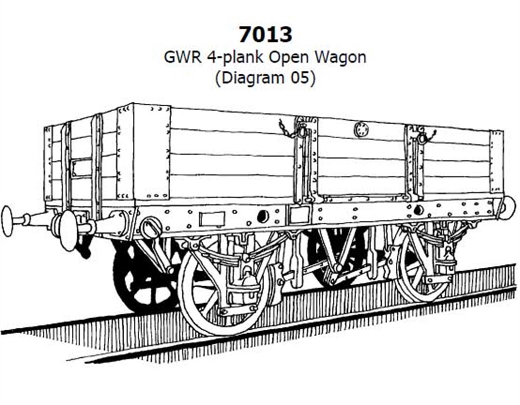 Slaters Plastikard O Gauge 7013 GWR Diagram O5 4 Plank Open Mechandise Wagon Kit