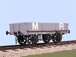 Model kit of the 8-ton Midland Railway 3 plank dropside wagons. These useful wagons with full drop sides giving easy access for loading and unloading were also popular with the engineering departments as ballast carriers. Supplied with metal wheels, 3 link couplings and sprung buffers