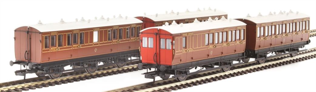 Hattons Oo Gauge H4-46Pack-1601L Preowned Pack of 4 LBSCR 4 wheel Coaches with Lights