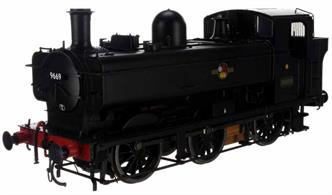 A highly detailed model of the GWR 8750 type panniers built from 1933, part of the 57xx class of 863 engines being built between 1929 and 1950. The 57xx became the mainstay of the GWRs small tank engine fleet for shunting, station pilot, pickup goods and branch line service.Model finished as 8750 type number 9669 in British Railways black livery with late crest.