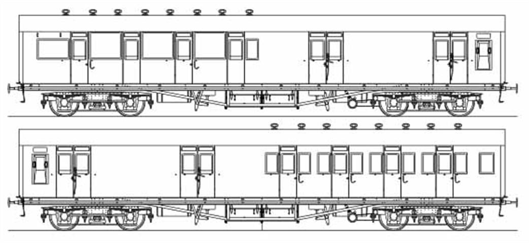 Slaters Plastikard O Gauge 7C025P SR Maunsell 4 Compartment Brake Third (dia 2101) Plastic Bogies