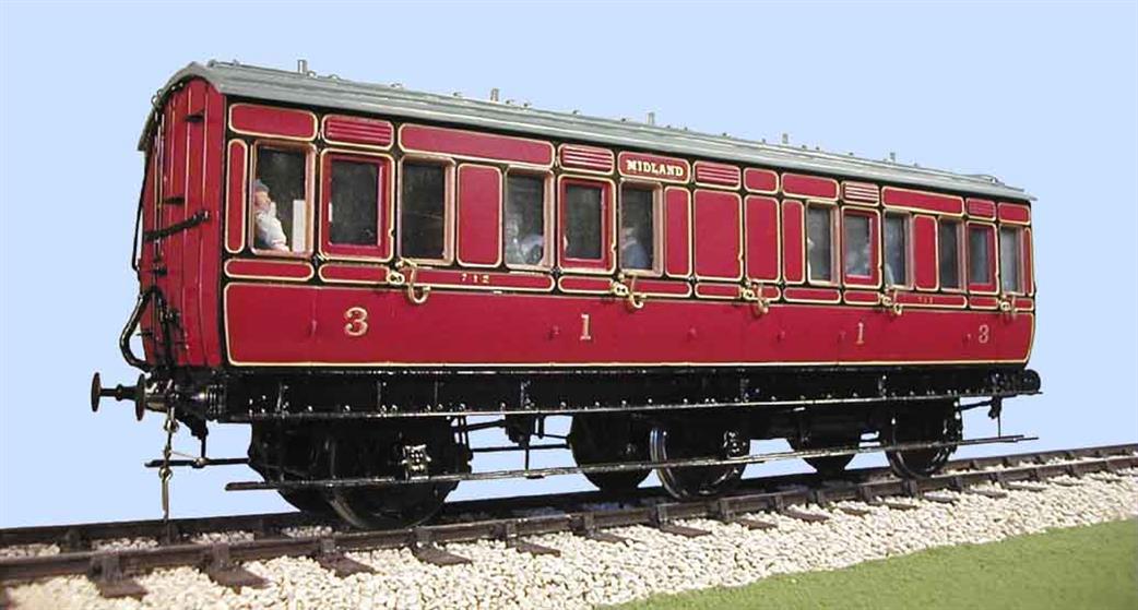 Slaters Plastikard 7C013P MR/LMS 6-Wheel Composite Coach with Luggage Compartment Ready Painted  Kit (diagram 516) O Gauge