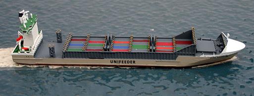 A 1/1250 scale metal model of the Sietas type 178 container ship, Vera Rambow.