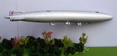 A 1/1250 scale resin model of ZR-2, a US airship built in the UK in 1921. The airship was constructed at Cardington as R38, the largest airship&nbsp;to have been made up to then and test flown from Howden. The airship was officially re-named ZR-2 for the final test flight with her American crew on board but she broke up in flight and crashed into the Humber with heavy loss of life and the salvaged remains were scrapped.
