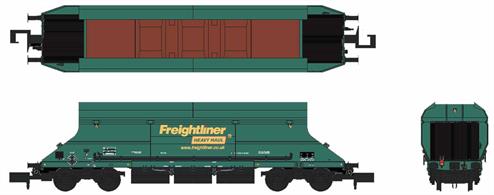 A finely detailed model of the HIA high capacity limestone hopper wagons operated by Freightliner Heavy Haul.Model finished in green livery as wagon number 369002.