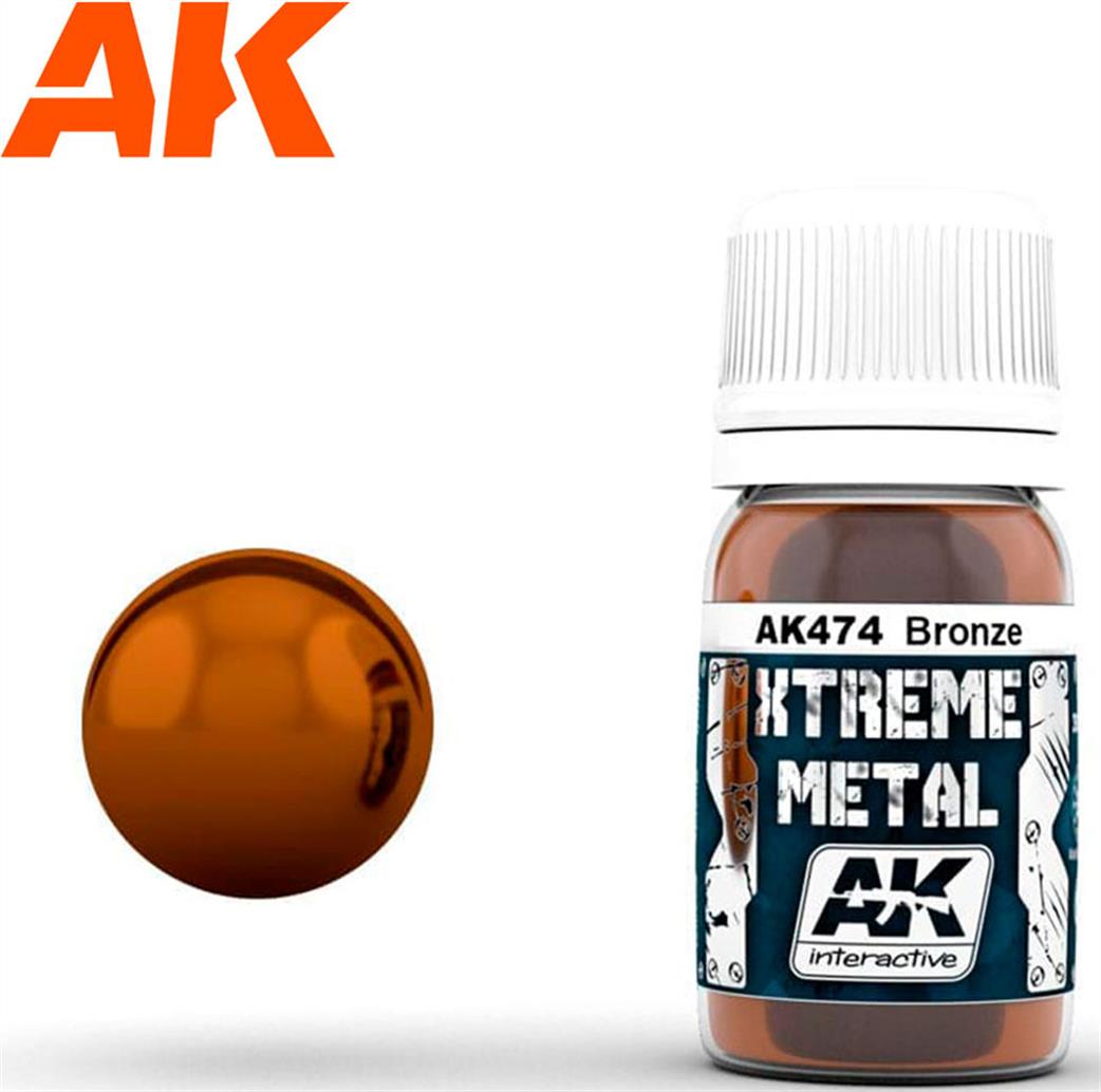 AK Interactive  AK474 Bronze Extreme Metal 30ml Glass Bottle