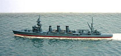 New for 2017, the Tama was a Japanese Kuma-class light cruiser built in 1920. Long and lean like the rest of the class, Tama is modelled as turned out in 1943 with two tripod masts, a feature shared only with Kuma.&nbsp; Two members of the class, Kitakami &amp; Oi,&nbsp;were modified as torpedo cruisers (see Neptun model 1246A). Tama was sunk in November 1944.