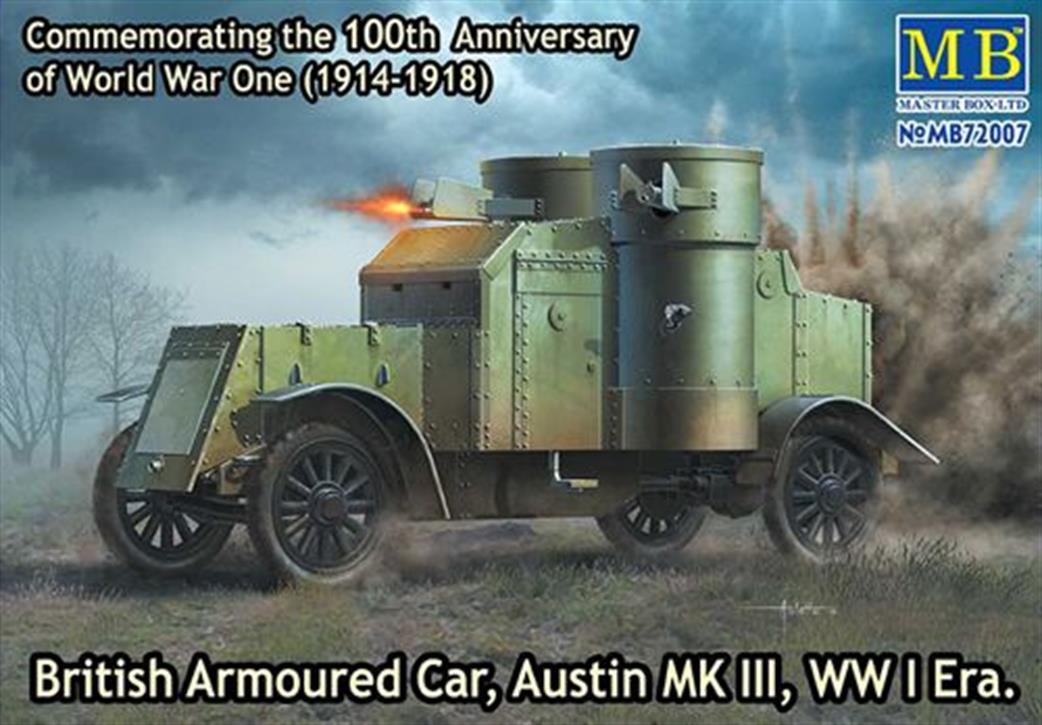 Master Box Ltd 1/72 72007 British Armoured Car Austin Mk.3 Kit