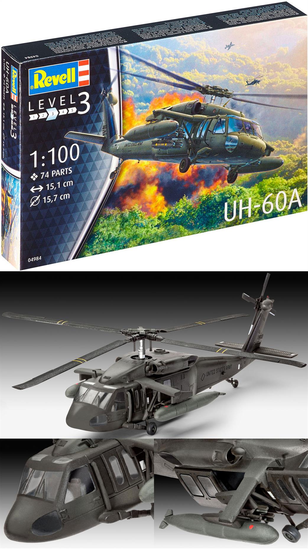 Revell 1/100 64984 UH-60A Blackhawk Helicopter Model Set