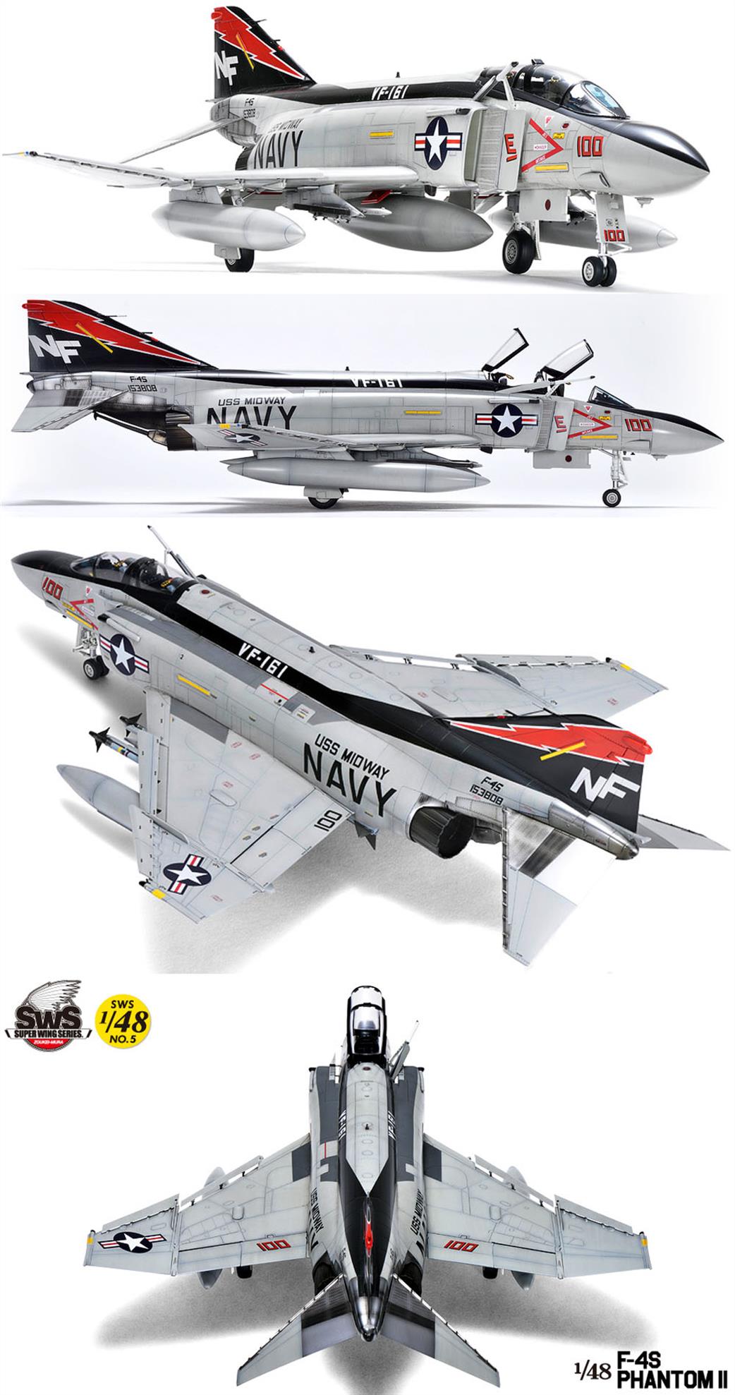 Zoukei-mura SWS48-05 USAF F4S Phantom II Jet Fighter Kit 1/48
