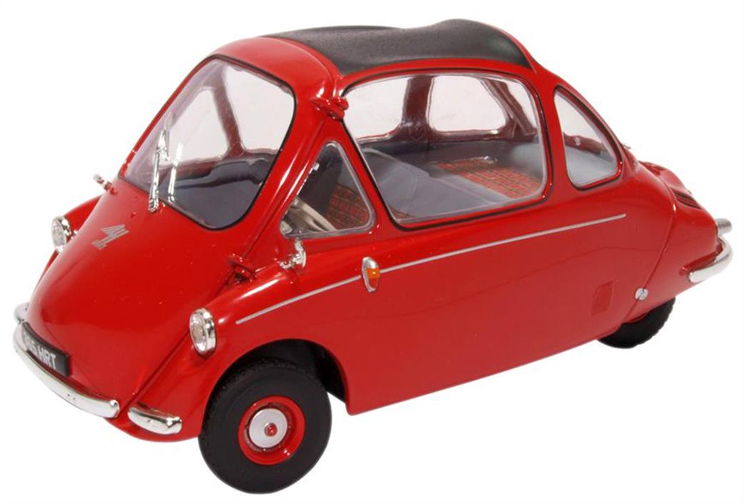 Oxford Diecast 1/18 18HE002 Heinkel Trojan Spartan Red Bubble Car