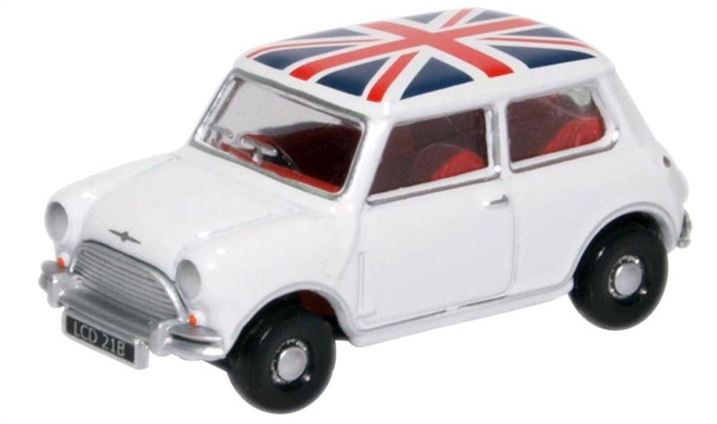 Oxford Diecast 1/76 76MN011 Austin Mini Cooper White Union Jack Roof