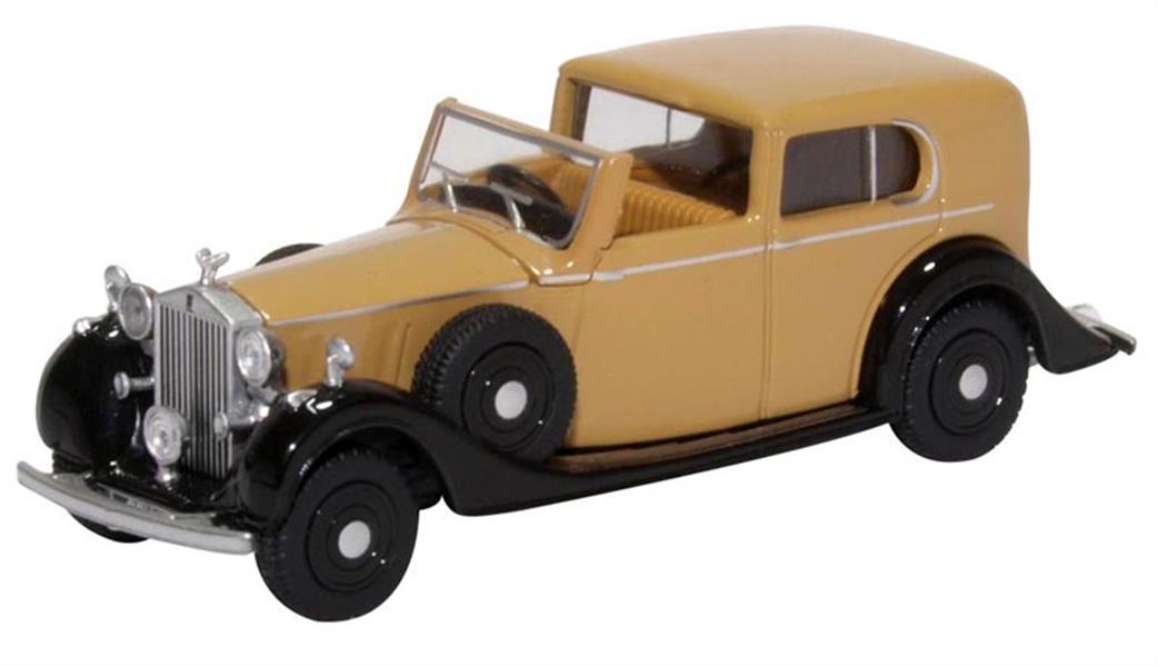 Oxford Diecast 1/76 76RRP3002 Rolls Royce Phantom III Fawn/Black Model Car