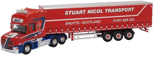 Oxford Diecast 1/76 Scania T Cab Short Curtainside Stuart Nicol Transport 76TCAB010