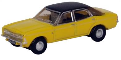 Oxford Diecast 1/148 Ford Cortina MkIII Daytona Yellow NCOR3002