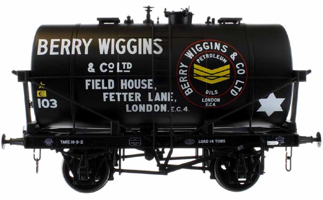 Dapol O Gauge 7F-059-009 Berry Wiggins 14-Ton Class B Oil Tank Wagon Black 103