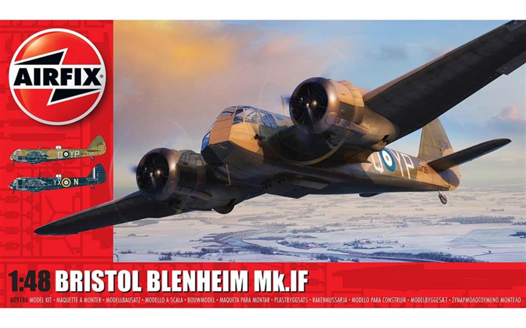 Airfix 1/48 A09186 Bristol Blenheim Mk.IF Fighter Aircraft Plastic Kit