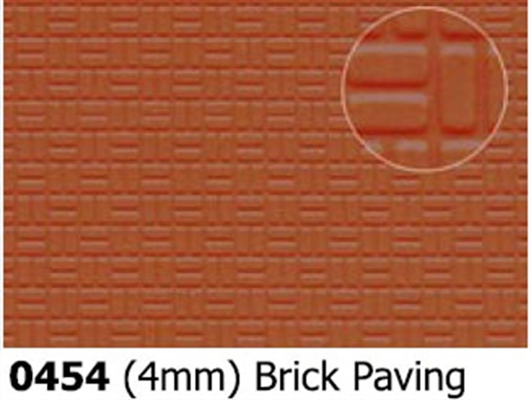 Slaters Plastikard OO 0454 Brick Paving 4mm Scale Embossed Plasticard