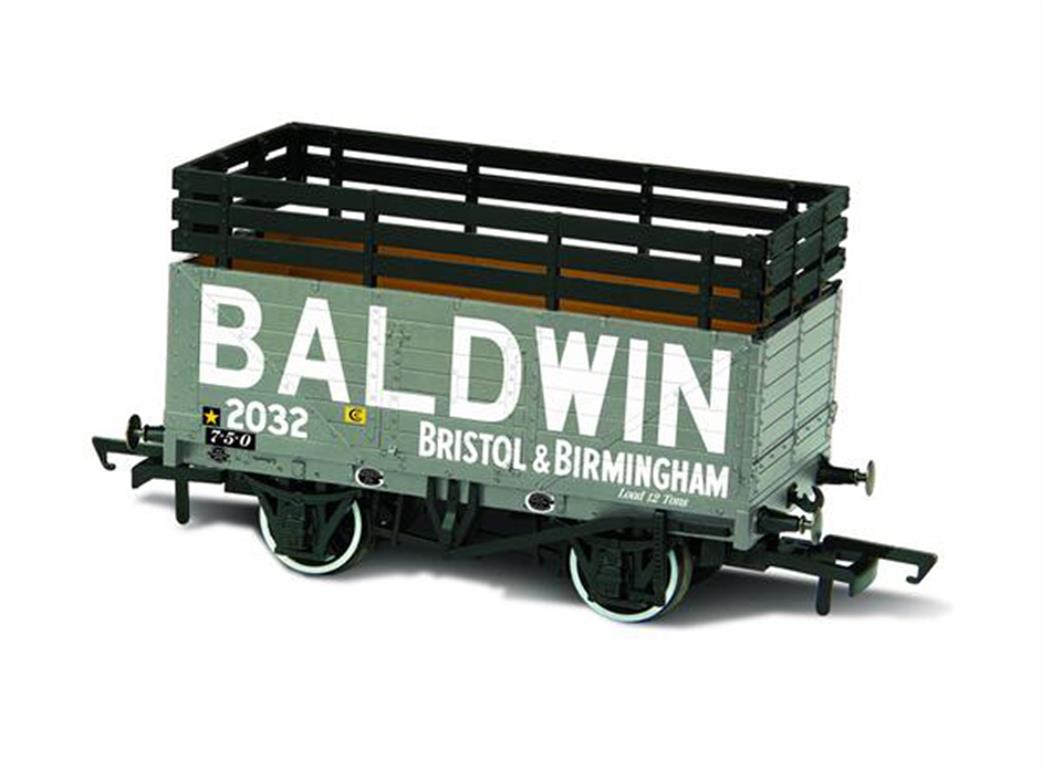 Oxford Rail OR76CK7005 Coke Wagon 7 Plank Baldwin 2032 Grey with 3 Coke Rails OO