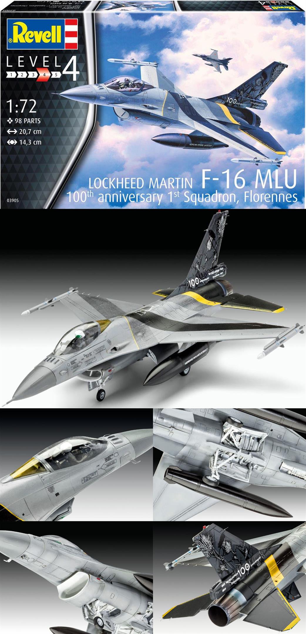 Revell 1/72 03905 F-16 Mlu 100th Anniversary Kit